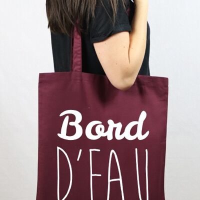 Tote Bag Bord'Eau, coton bordeaux