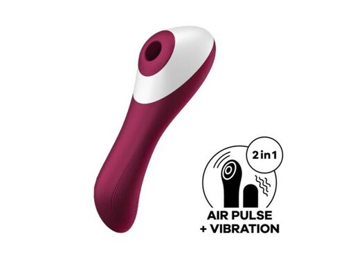 2 en 1 Vibromasseur et stimulateur de clitoris USB rouge Dual Crush