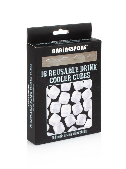 Bar Bespoke Set of 16 Re-usable Clear Ice Cubes - 2.5cm square