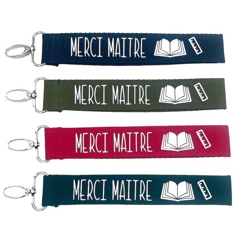 Porte clés, "Merci maitre" cahier