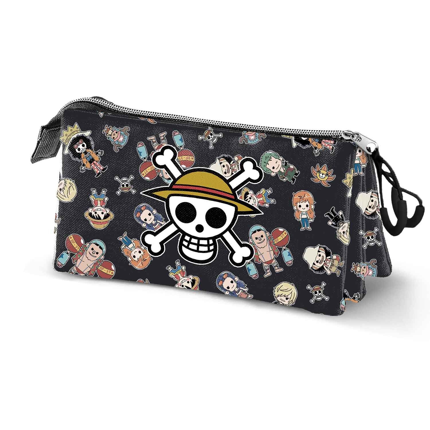 One Piece Skull-Triple Federmäppchen, mehrfarbig