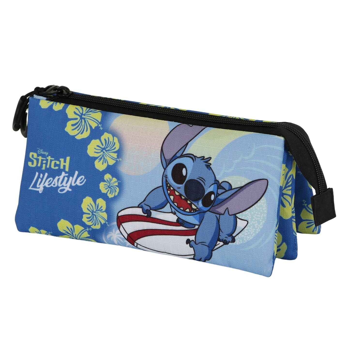 Disney Lilo und Stitch Lifestyle-Dreifach-Federmäppchen, Blau