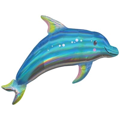 Ballon Aluminium Supershape Dauphin Holographique