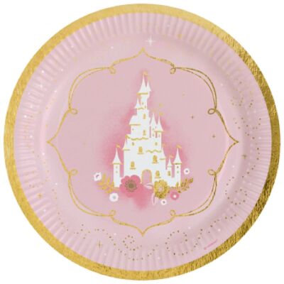 8 Assiettes Rondes Papier Princesse
