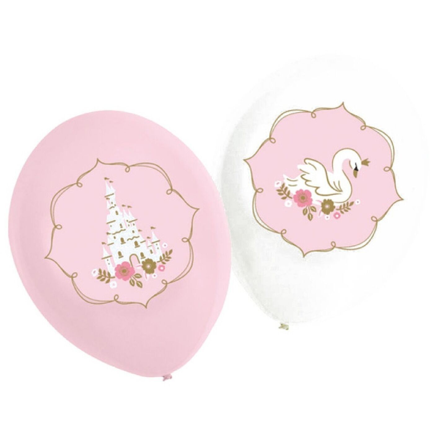 6 Latex Balloons 4 Colors Princess