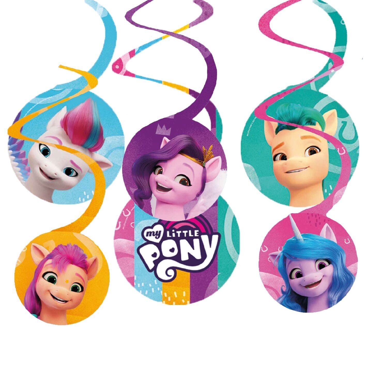 6 espirales de papel decorativas My Little Pony