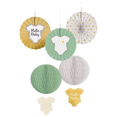 Décoration Suspendue Hello Baby 5 Pièces