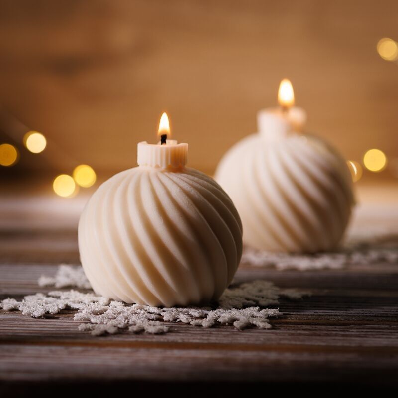 Vela decorativa bola navideña (idea de regalo de Navidad)