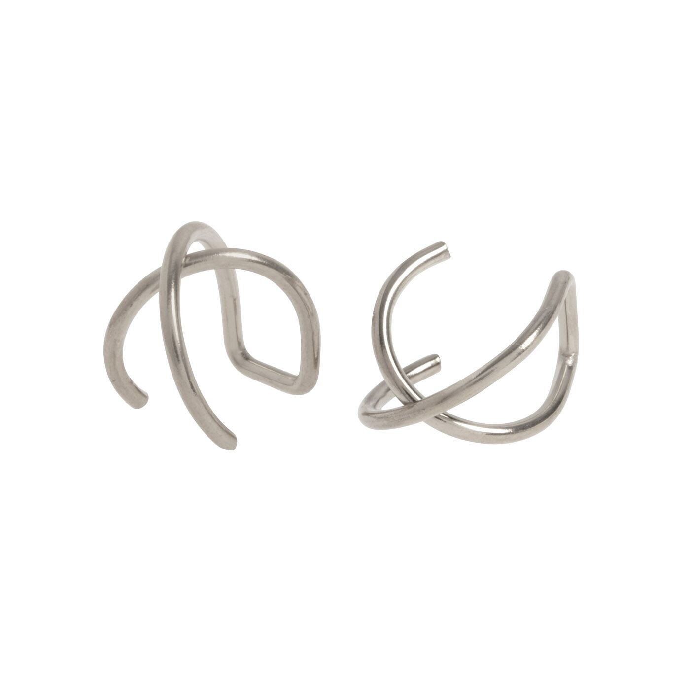 Uli - Orecchino incrociato in acciaio inossidabile