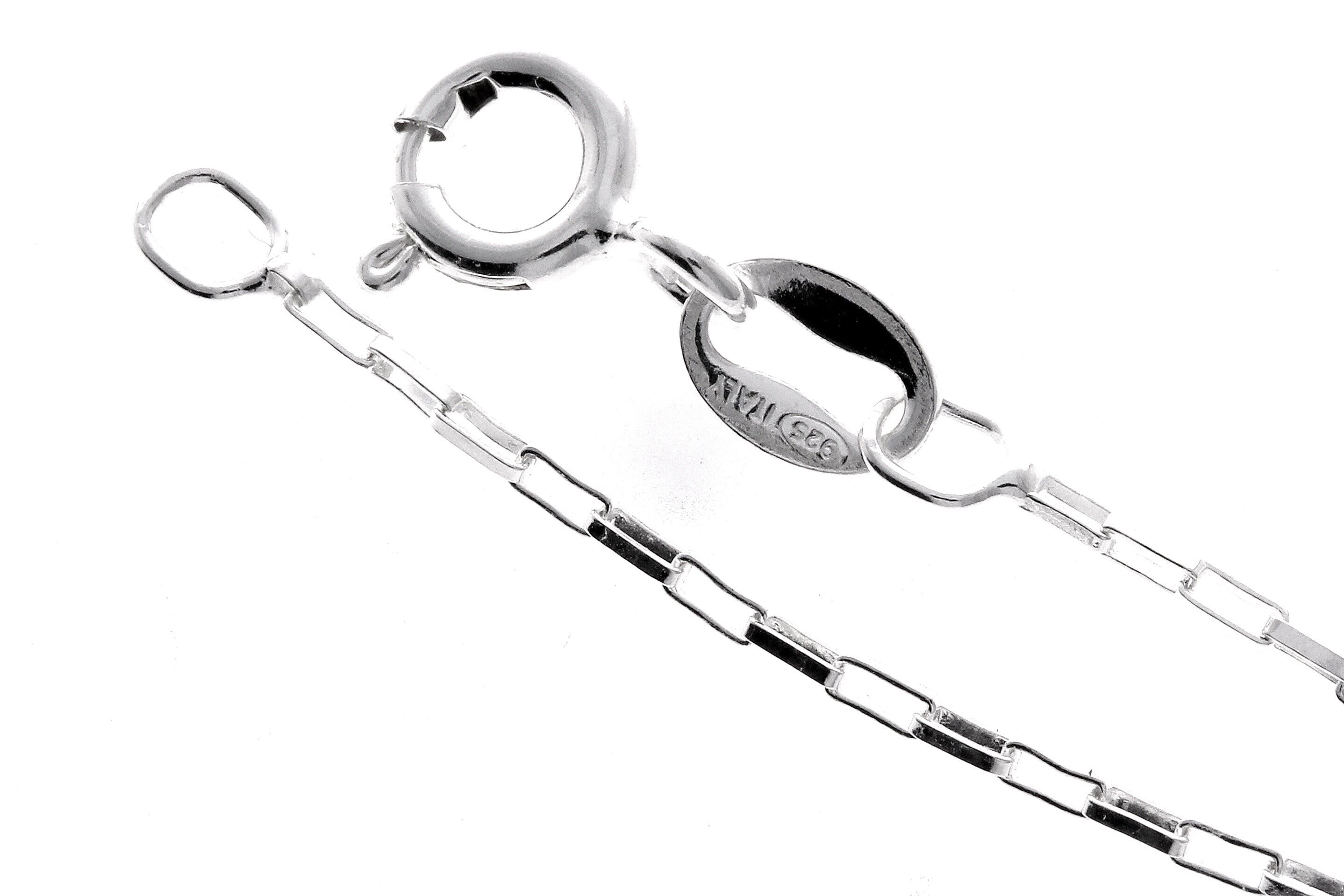 Hergestellt in Italien – 925er Sterlingsilber, zarte Box, 1 mm Kette – GCH003