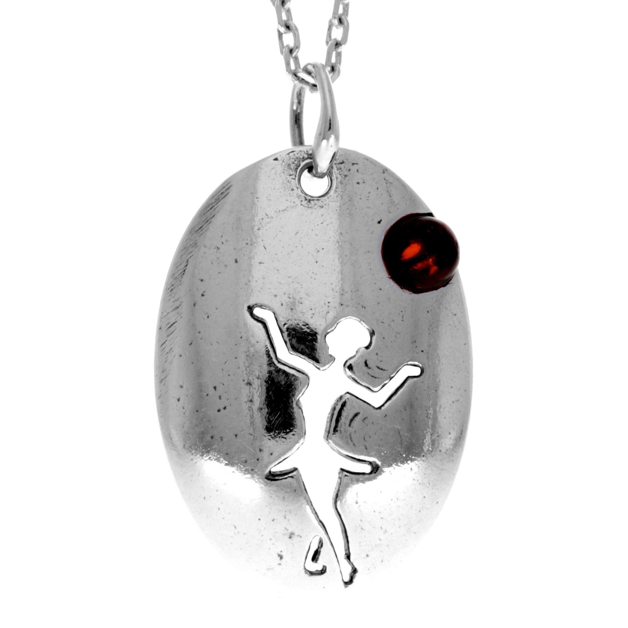 925 Sterling Silber & echter baltischer Bernstein Klassischer Sternzeichen Jungfrau Anhänger - 751