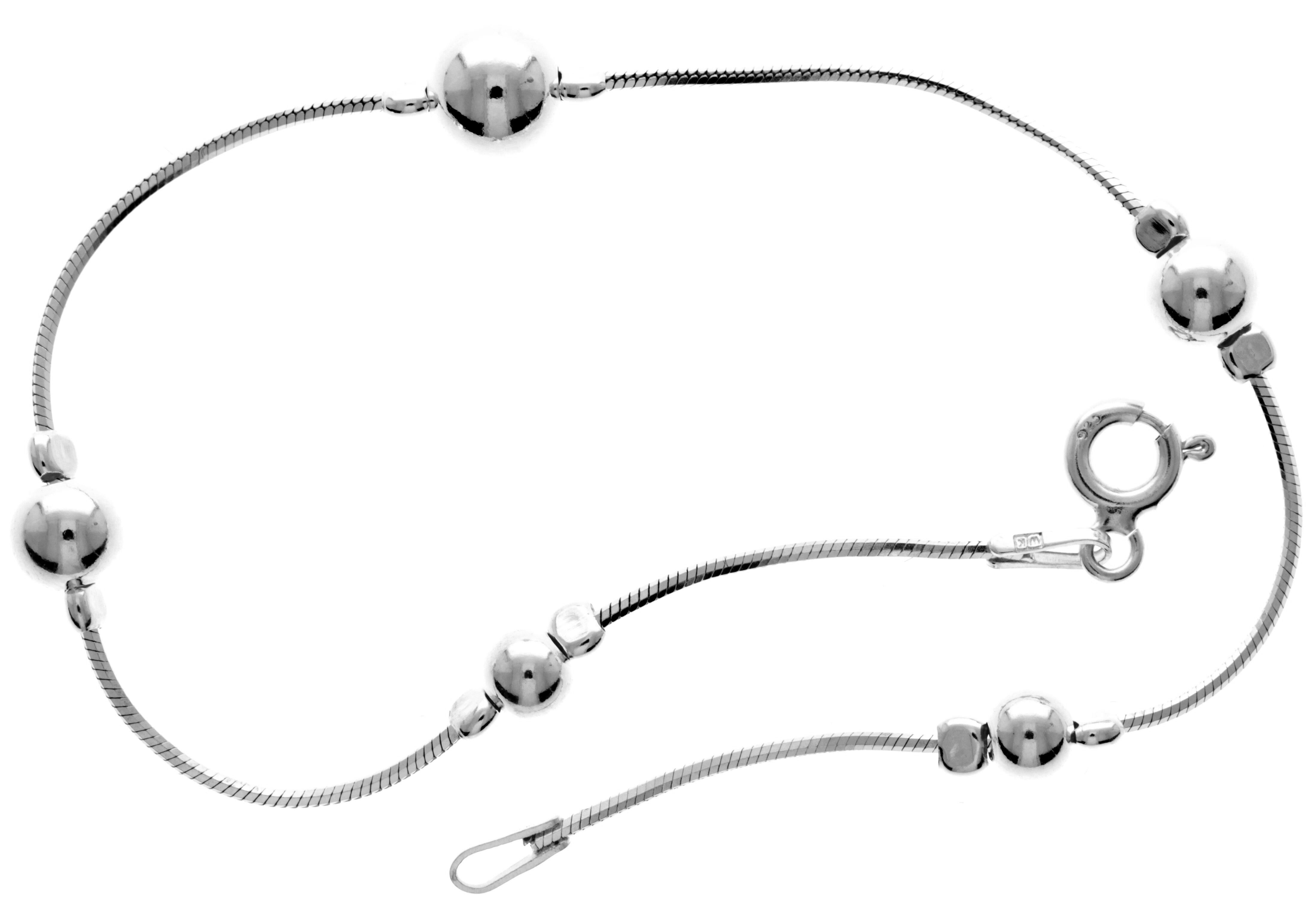 925 Sterling Silber Fantasy Armband mit Silberperlen - FNT-30-B