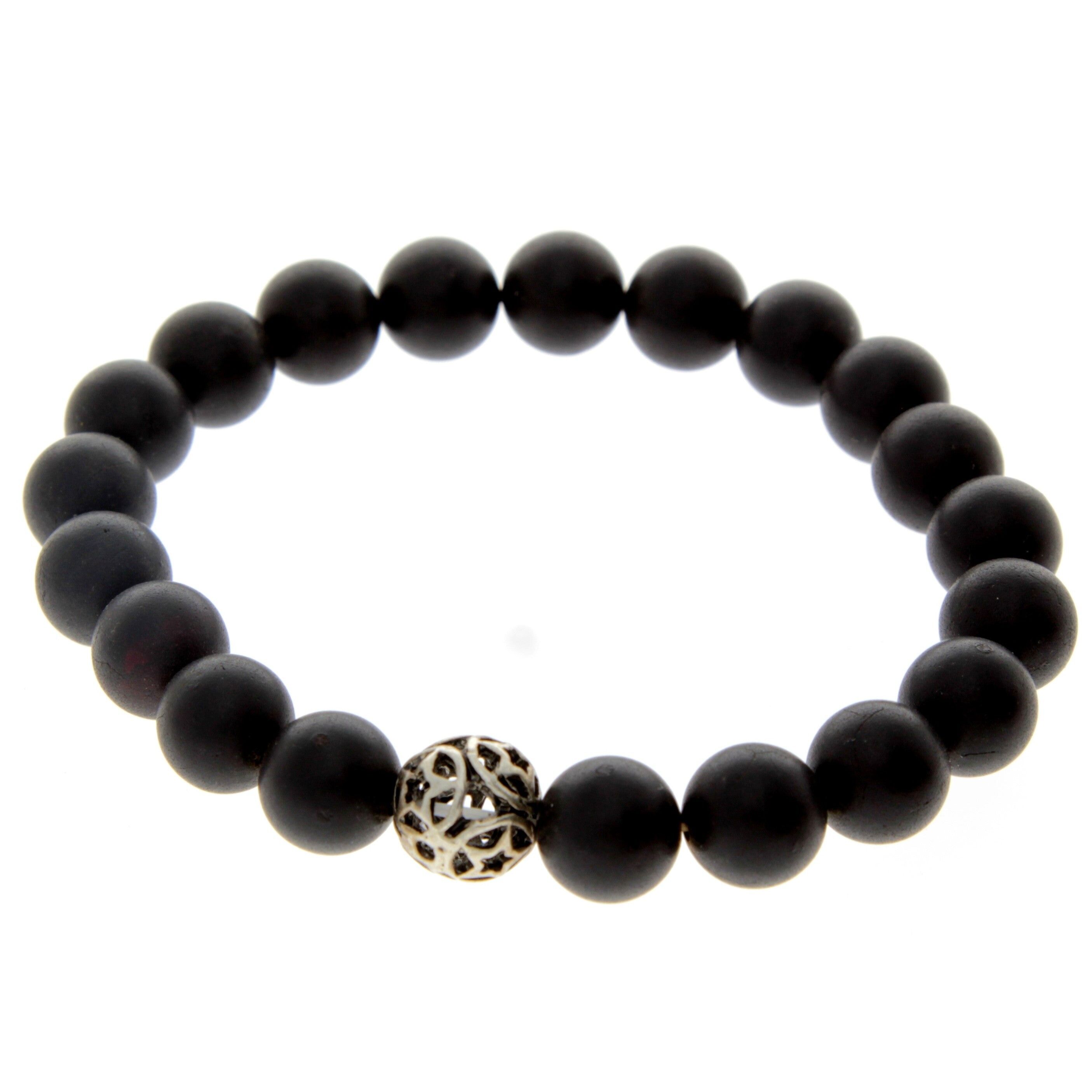 Echtes baltisches Bernstein-Perlenarmband für Männer, verstellbar - MB013