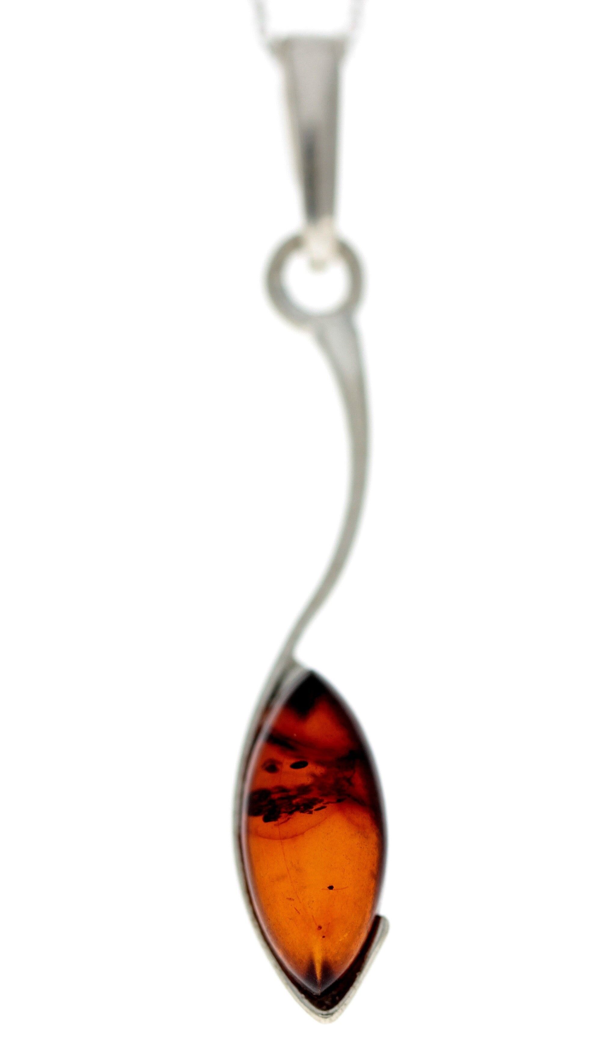 Colgante clásico de plata de ley 925 y ámbar báltico auténtico - G206