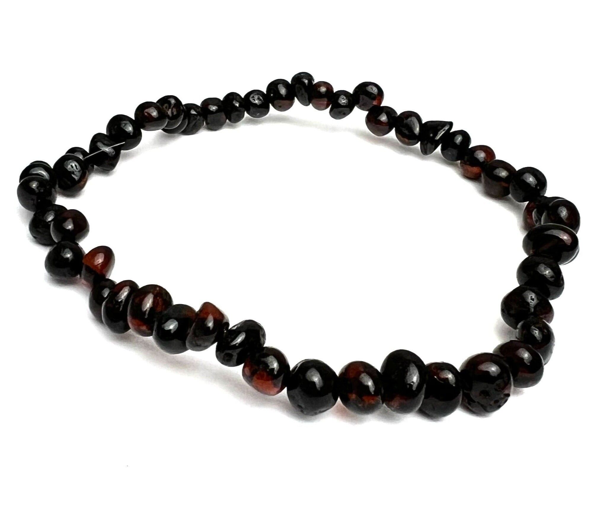 Bracelets élastiques en ambre de la Baltique véritable et magnifique -