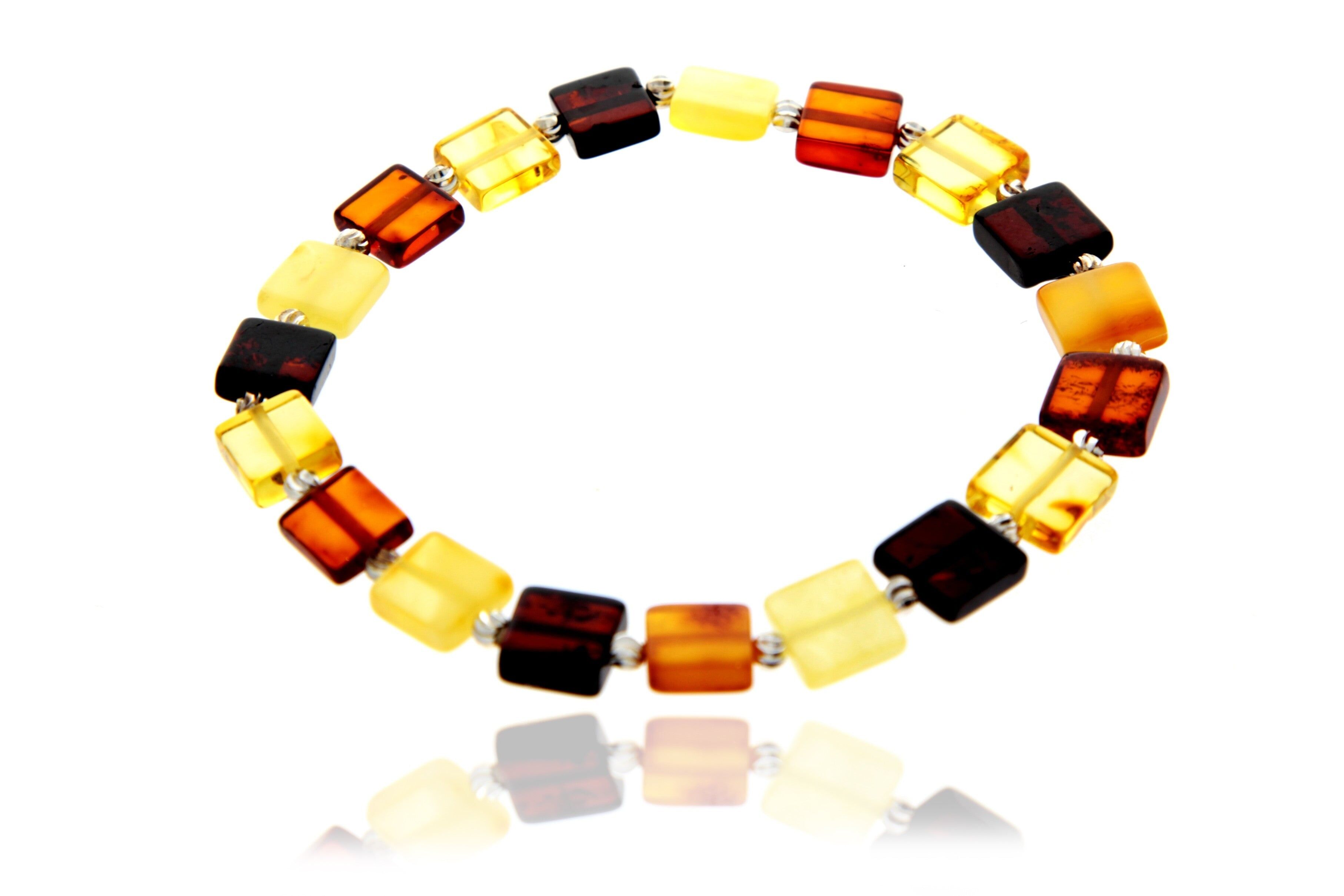 Echtes quadratisches luxuriöses Armband aus baltischem Bernstein - BRSQ9