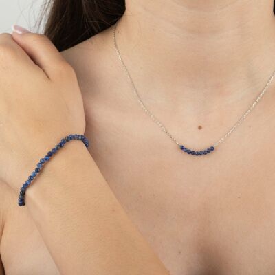 Bracelet en perles de lapis bleu
