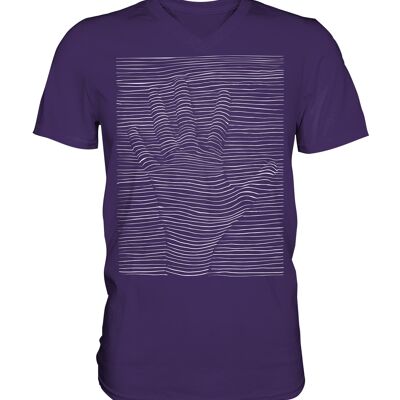 "Hand" 3D - Mens V-Neck Shirt - Purple -