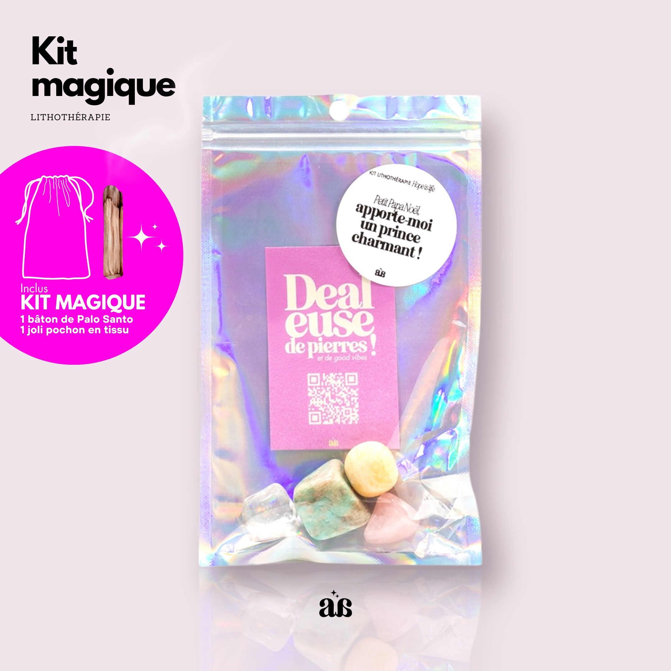 Wellness lithotherapy kit LITTLE SANTA CLAUS, BRING ME A PRINCE CHARMING 🎄❤️✨