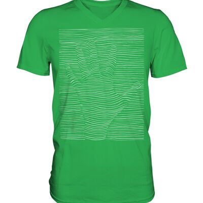 "Hand" 3D - Mens V-Neck Shirt - Irish Green -