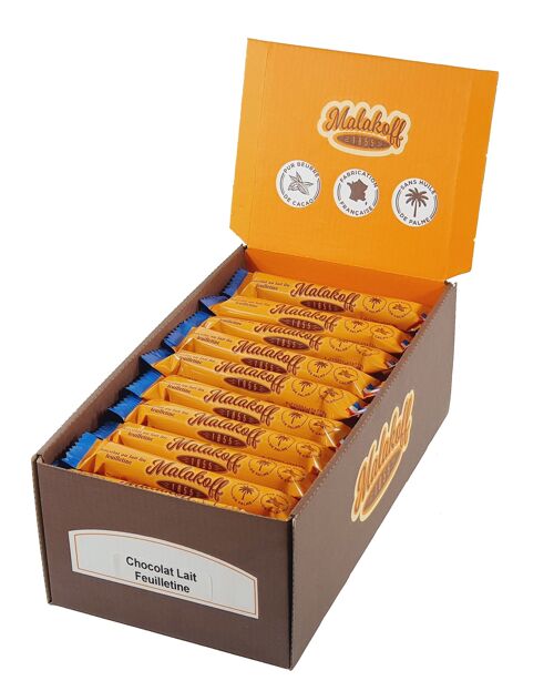 60 Chocolats Lait Feuilletine Emballés 18.5g.