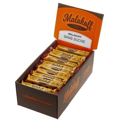 Barretta di cioccolato fondente alle nocciole Malakoff senza zucchero 18,5 g.