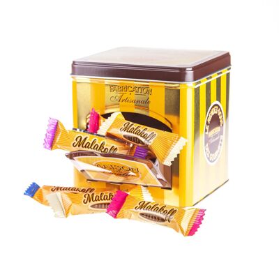 30 Mini Mixed Chocolates Packaged in Metal Dispenser Box 225g.