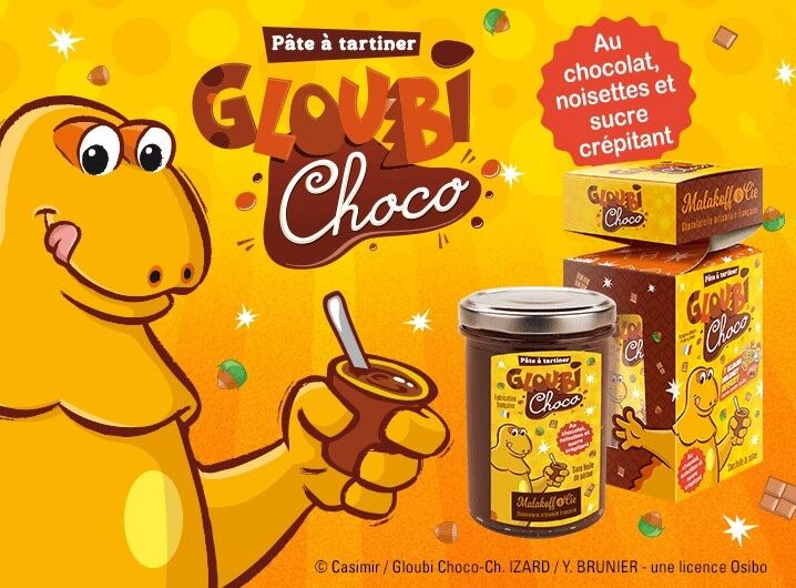 Crema spalmabile Gloubi-Choco (con zucchero scoppiettante) Senza olio di palma Casimir Pot 240g.