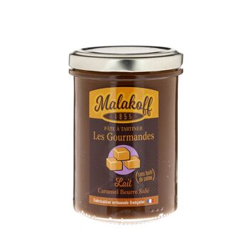 Pâte à tartiner Chocolat Caramel (avec éclats de caramel beurre salé) Sans huile de palme Pot 240g. 1