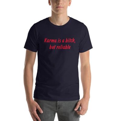 "Karma is a bitch"  Unisex T-Shirt color - Navy --