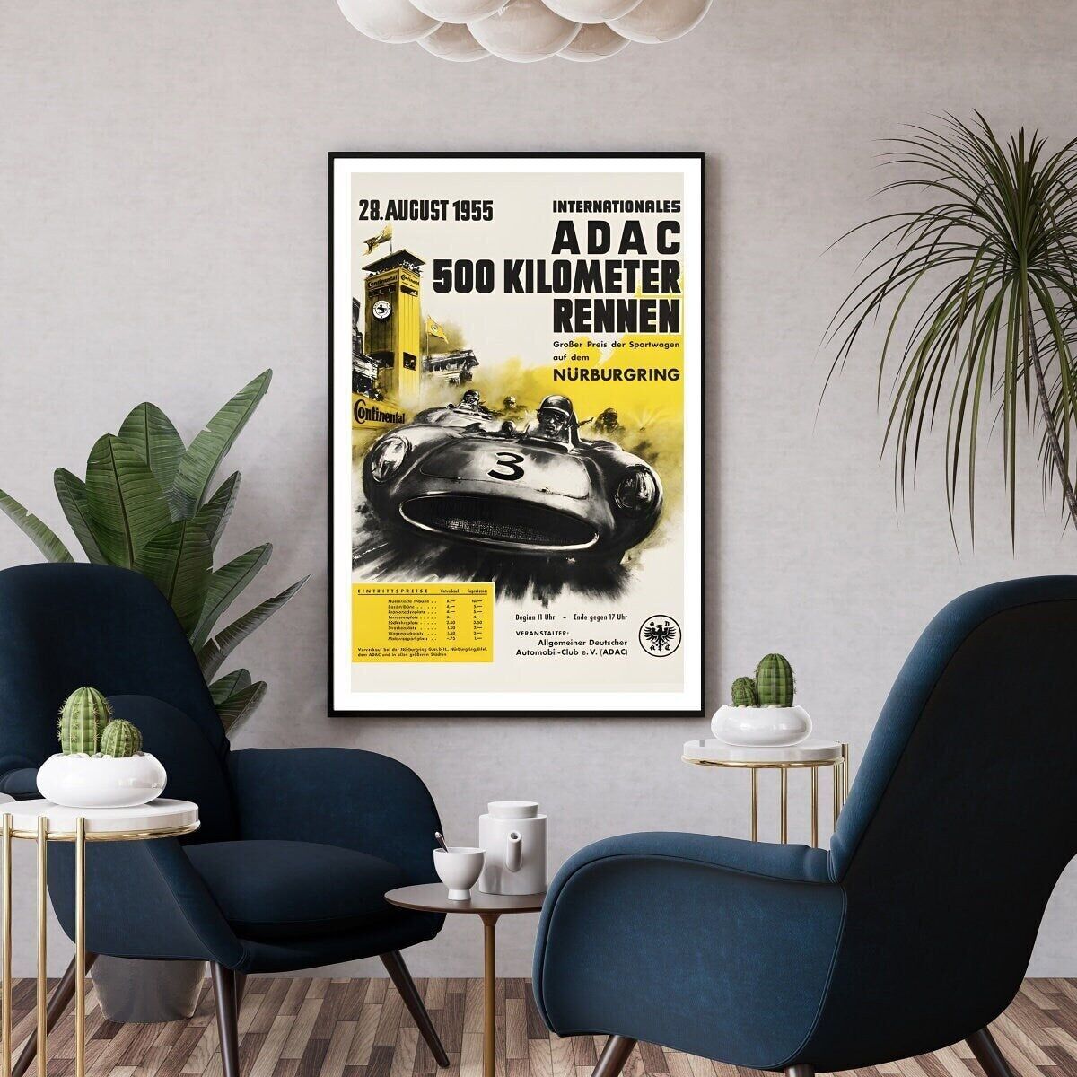 Póster 500 kilómetros Nurburgring I Carrera de coches I Póster retro
