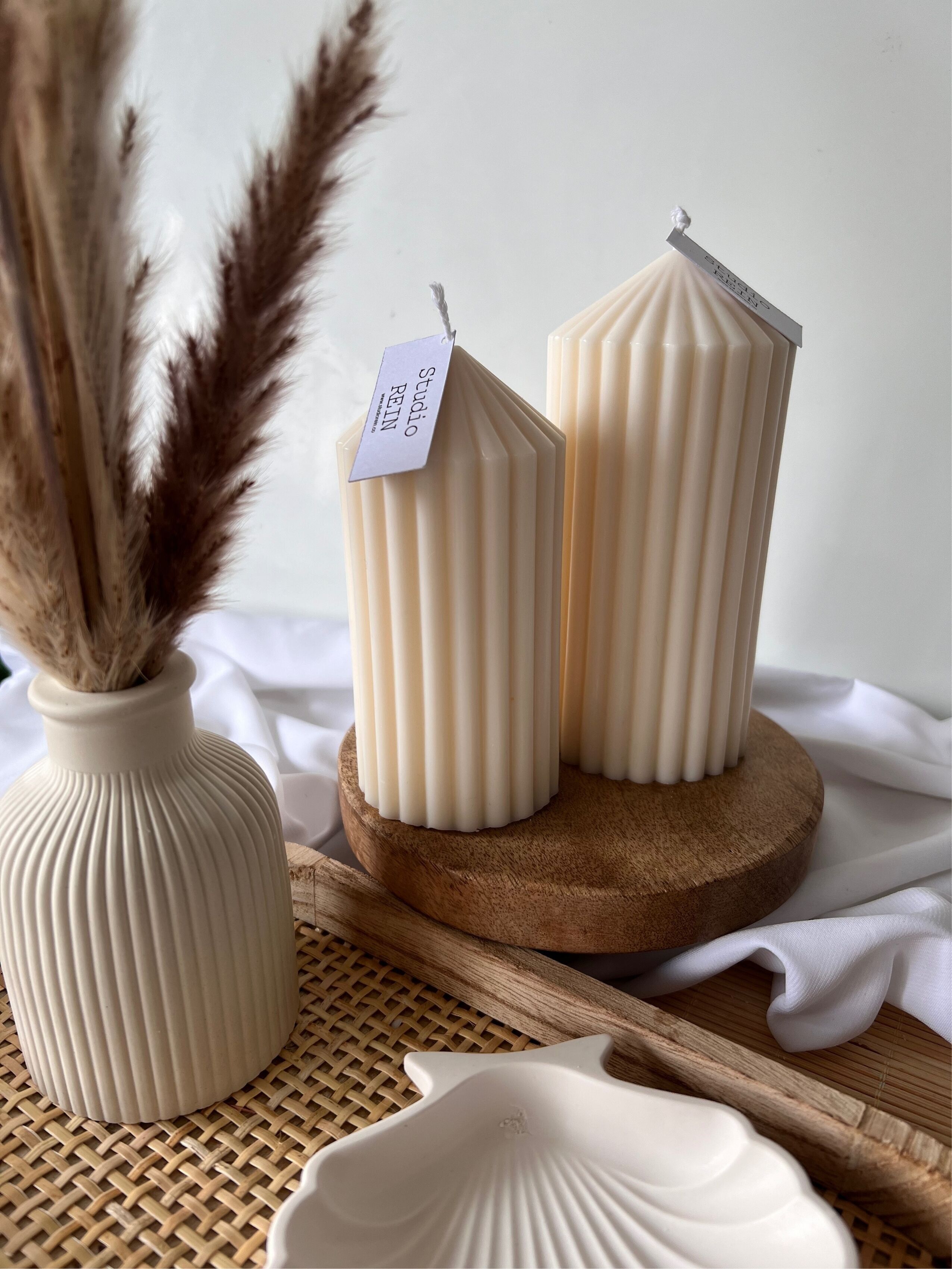 Candela decorativa da terra Melody, cera di soia