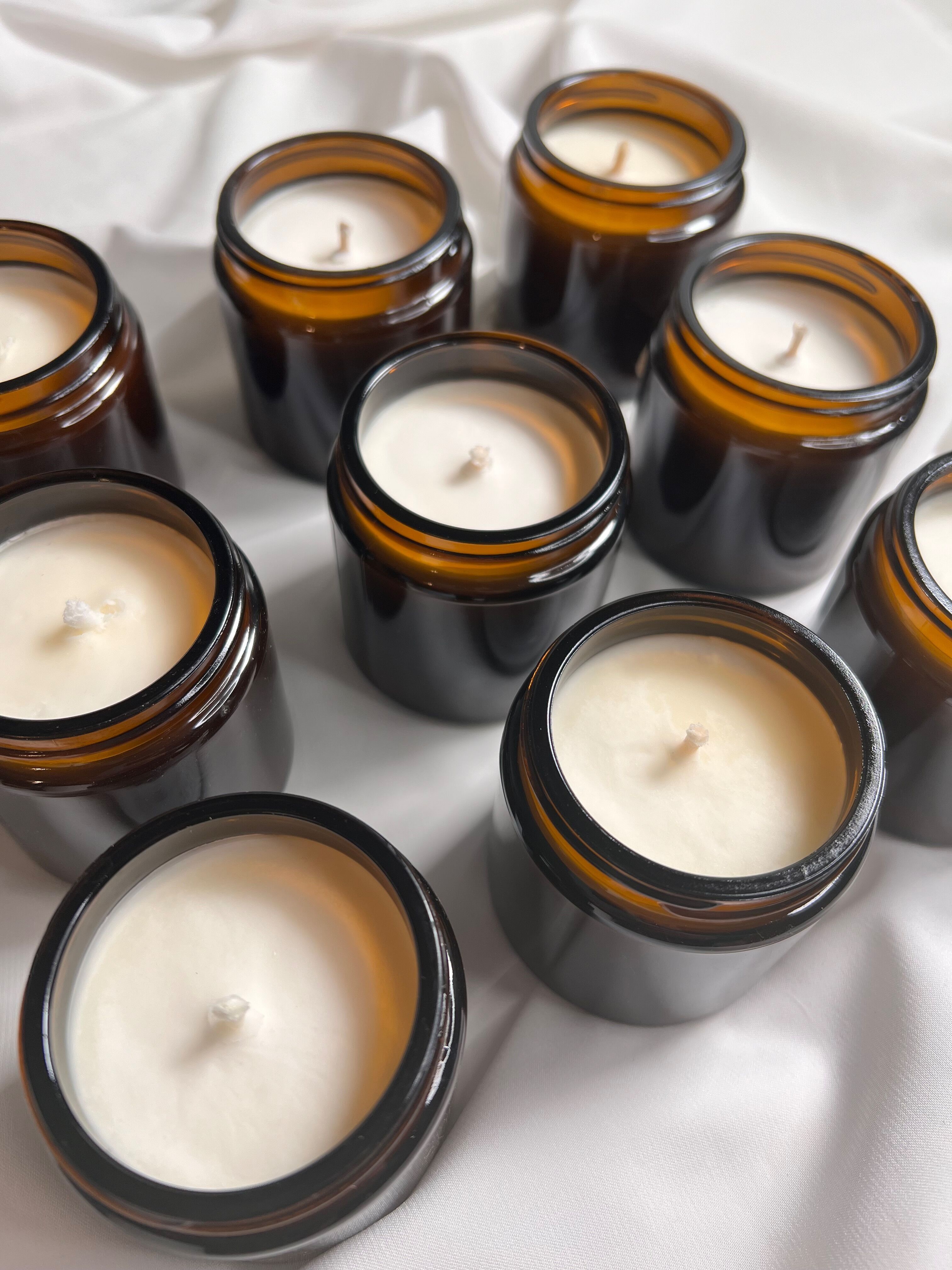 Candele in barattoli marroni rustici, 3 oz / 90 ml, candela in cera di soia