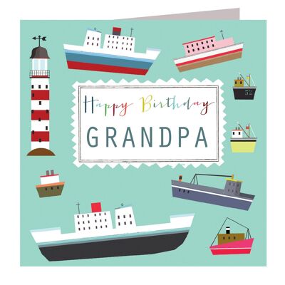 FM01 Biglietto di auguri per il compleanno del nonno in barca