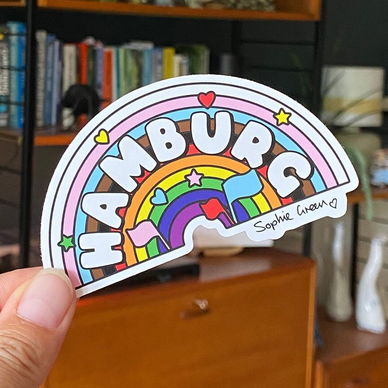 Adesivo in vinile grande Hamburg Rainbow Pride LGBTQ+