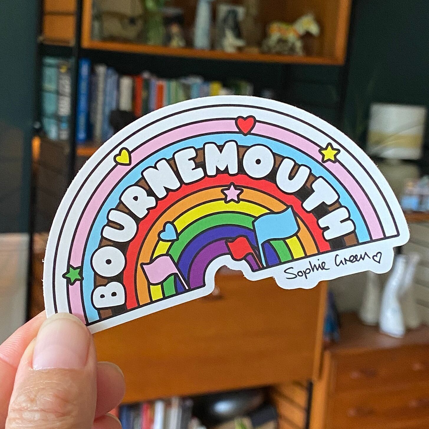 Adesivo in vinile grande Bournemouth Rainbow Pride LGBTQ+