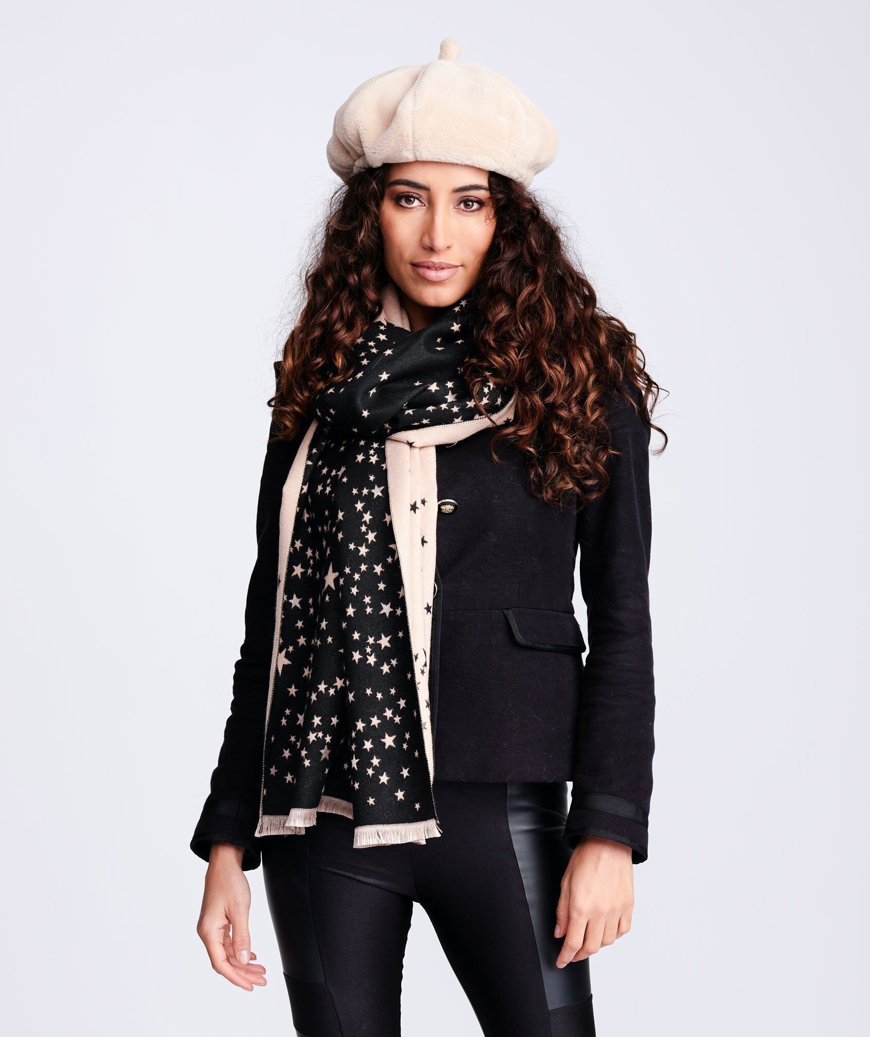 Starlette Scarf - Black/Camel