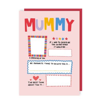 Mummy Biglietto di auguri personalizzabile per la festa della mamma, confezione da 6