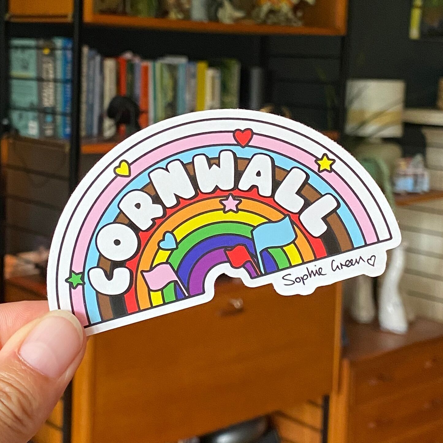 Pegatina de vinilo grande LGBTQ+ del orgullo arcoíris de Cornualles