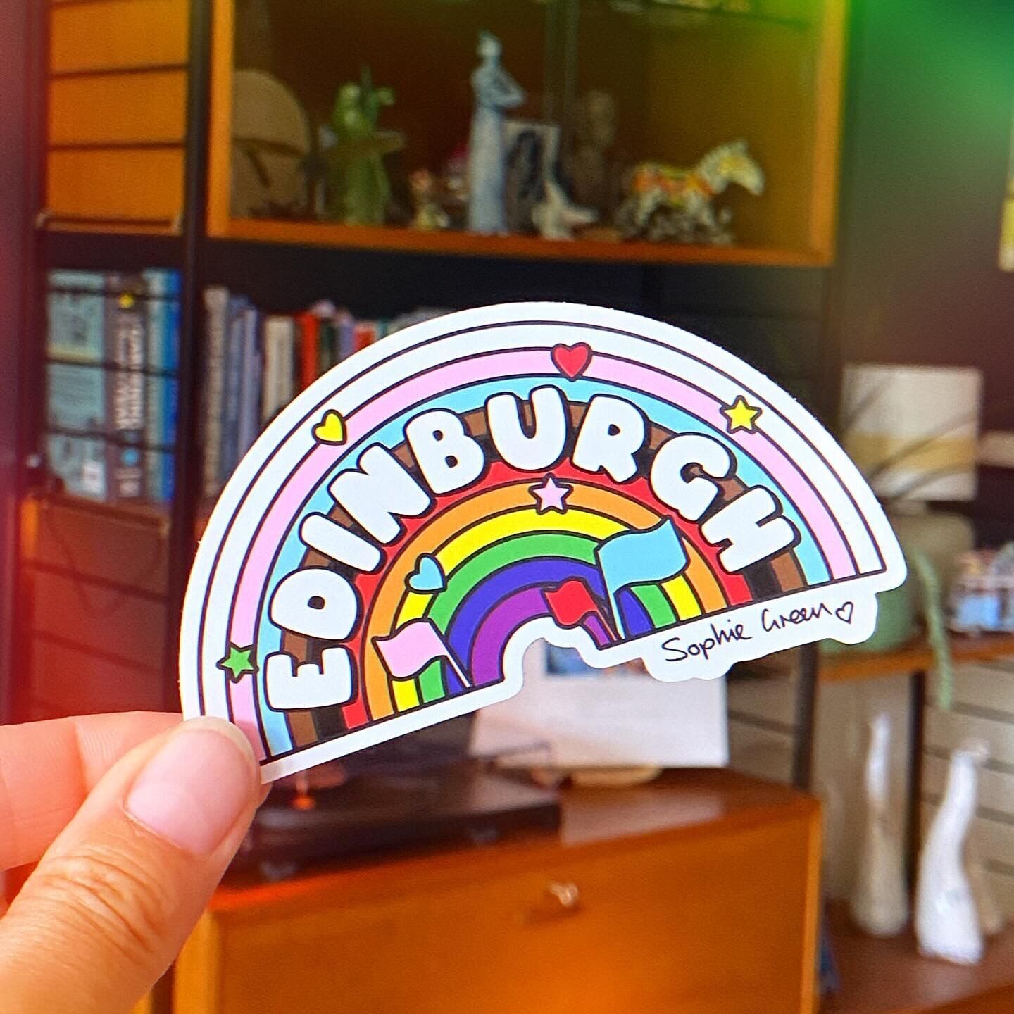 Pegatina de vinilo grande LGBTQ+ del orgullo arcoíris de Edimburgo