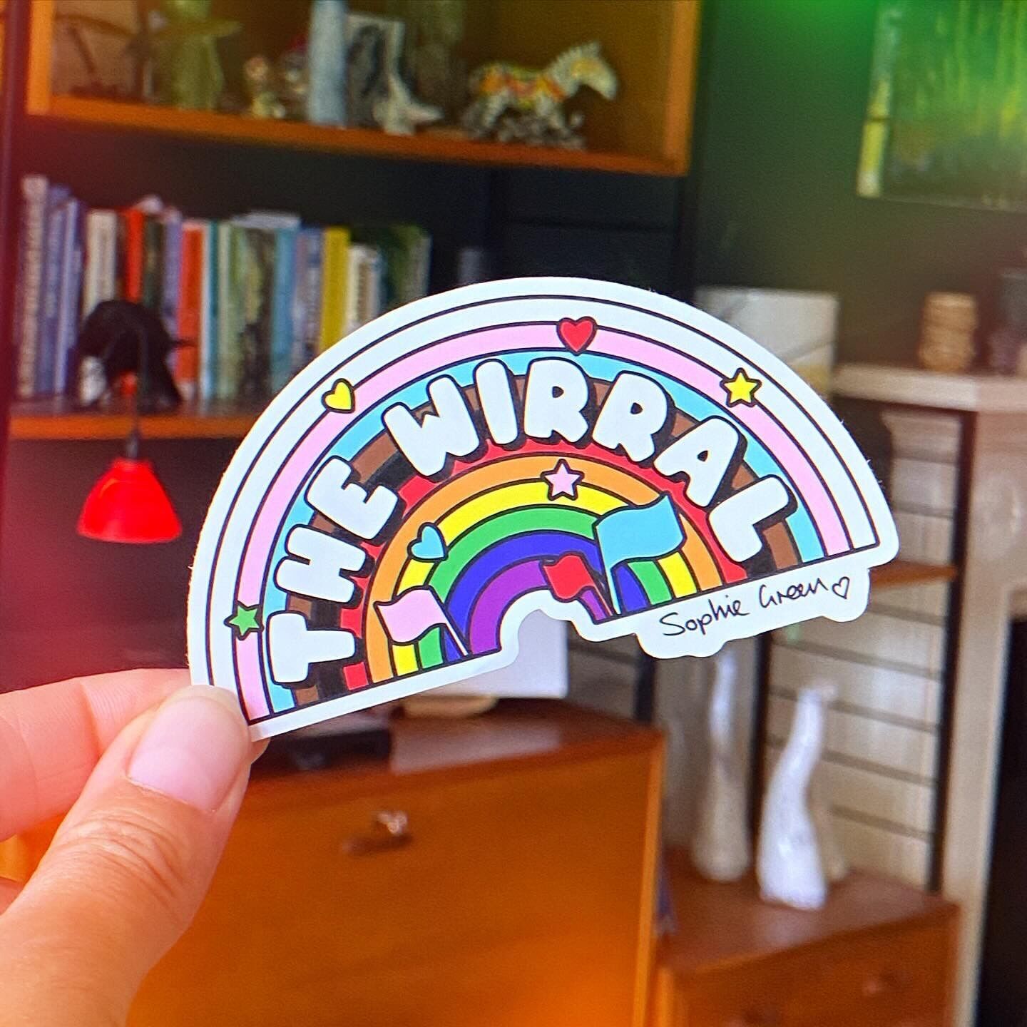 Pegatina de vinilo grande LGBTQ+ del orgullo arcoíris de Wirral