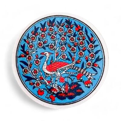 Posavasos de cerámica pavo real azul claro maya 10 cm