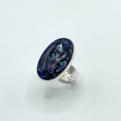 Anello in argento conchiglia Paua 15x25mm