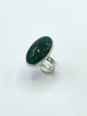 Bague en argent Agaat Vert 15x25mm