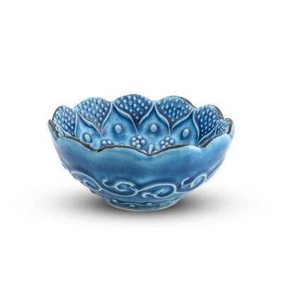 Bol en céramique fait main bleu océan 8 cm