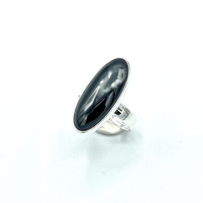 Silver ring Hematite 10x24mm