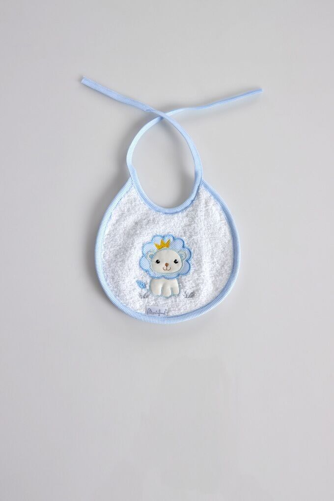 Baberos redondos de rizo con bordado de león de 6,70 pulgadas 0580M