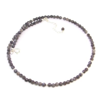 Collier en Labradorite Noire et Argent 925