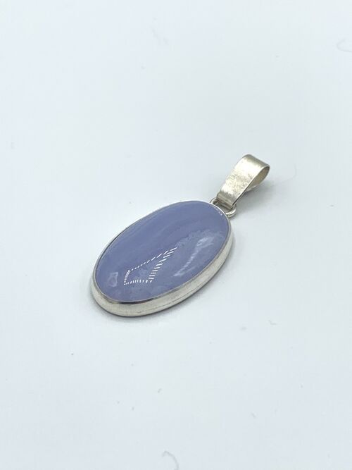 Silver Pendant Chalcedony 15x25mm