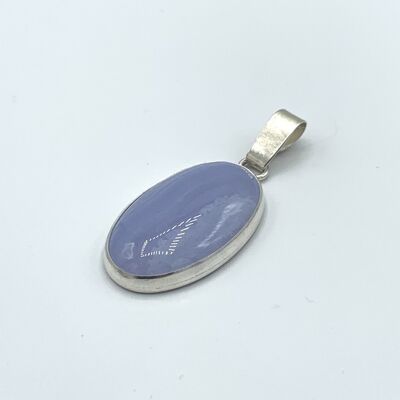 Silver Pendant Chalcedony 15x25mm